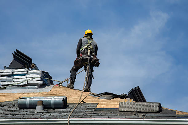 Professional Gutter Installation technician working in Holderness, NH